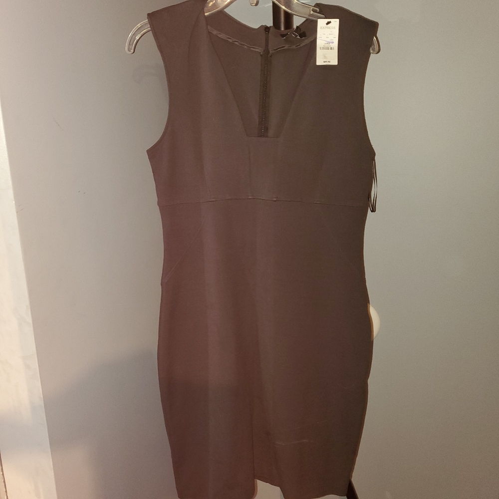Express Square Neck Ponte Knit Dress Sz L NWT See Listing For Note